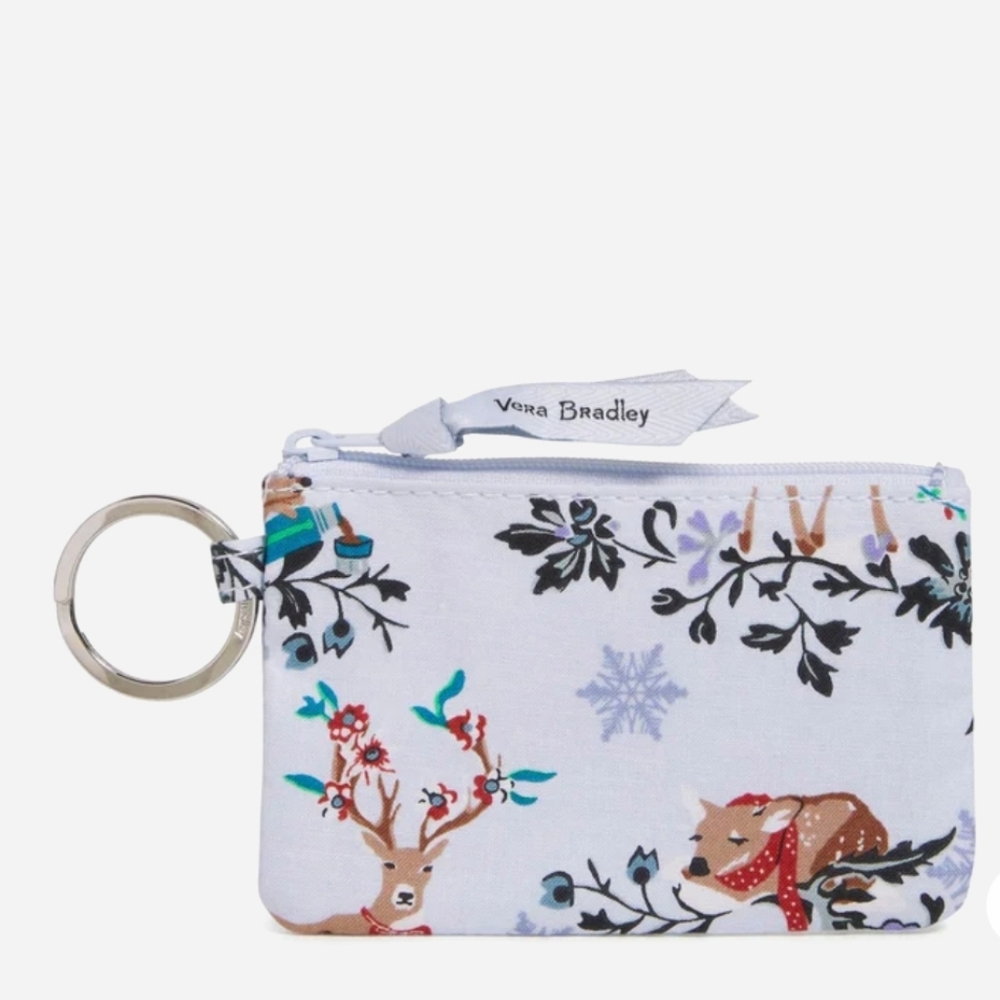 Vera Bradley Merry Mischief Snow Day Zip ID Case